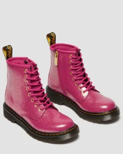 BOOTS 1460 EN CUIR GLITTER PATENT JUNIOR in Rose, Argenté & Doré