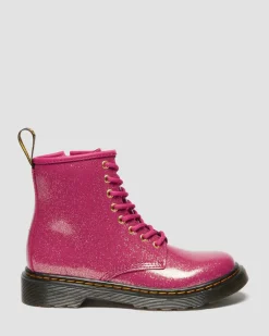 BOOTS 1460 EN CUIR GLITTER PATENT JUNIOR in Rose, Argenté & Doré