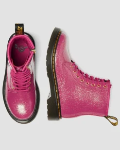 BOOTS 1460 EN CUIR GLITTER PATENT JUNIOR in Rose, Argenté & Doré