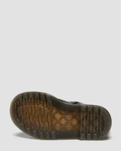 BOOTS 1460 EN CUIR GLITTER PATENT POUR TOUT-PETIT in Noir & Argenté