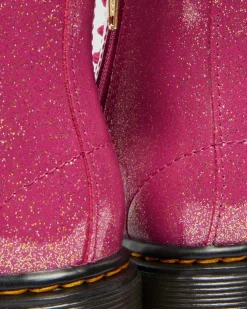 BOOTS 1460 EN CUIR GLITTER PATENT POUR TOUT-PETIT in Rose, Argenté & Doré