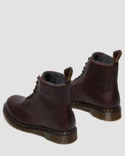 Boots 1460 en cuir Grizzly à doublure en polaire in Marron Foncé
