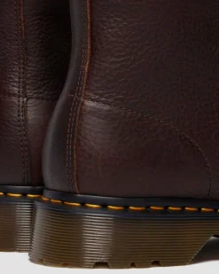 Boots 1460 en cuir Grizzly à doublure en polaire in Marron Foncé