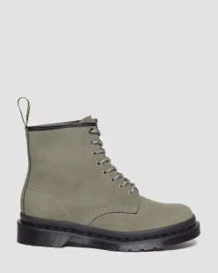 Boots 1460 en cuir Milled Nubuck à lacets in Nickel Grey
