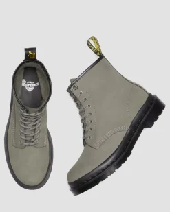 Boots 1460 en cuir Milled Nubuck à lacets in Nickel Grey