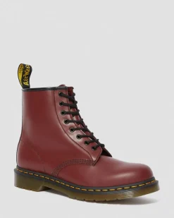 Boots 1460 en cuir Smooth à lacets in Rouge Cherry Red