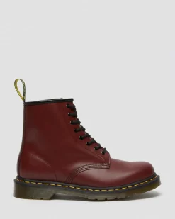 Boots 1460 en cuir Smooth à lacets in Rouge Cherry Red