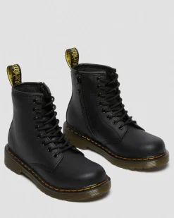 Boots 1460 en cuir Softy T à lacets Junior in Noir