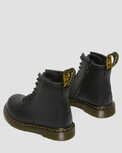 Boots 1460 en cuir Softy T à lacets pour tout-petit in Noir