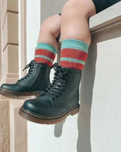Boots 1460 en cuir Softy T à lacets pour tout-petit in Noir