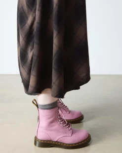 Boots 1460 en cuir souple in Rose Poudré