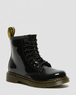 Boots 1460 en cuir verni à lacets Junior in Noir