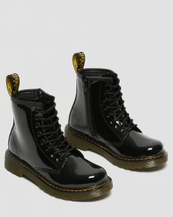 Boots 1460 en cuir verni à lacets Junior in Noir