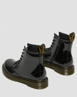 Boots 1460 en cuir verni à lacets Junior in Noir