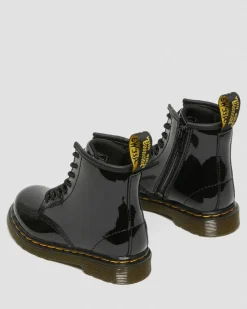 Boots 1460 en cuir verni à lacets pour tout-petit in Noir