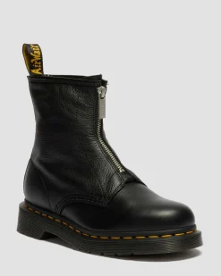Boots 1460 en cuir virginia à zip in Noir