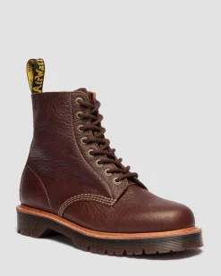 Boots 1460 en cuir Wild Grain in Marron Sépia
