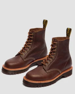 Boots 1460 en cuir Wild Grain in Marron Sépia