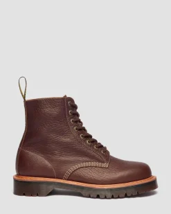Boots 1460 en cuir Wild Grain in Marron Sépia