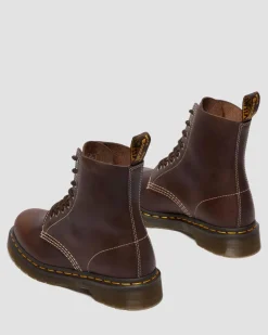 Boots 1460 en cuir Wyoming à lacets in Marron Foncé