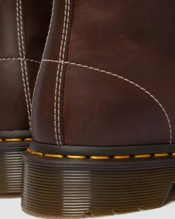 Boots 1460 en cuir Wyoming à lacets in Marron Foncé