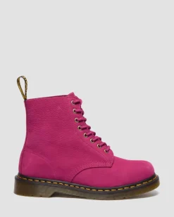 BOOTS 1460 EN MILLED NUBUCK À LACETS in Rose
