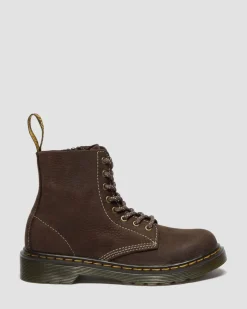 Boots 1460 en Tumbled Nubuck Junior in Marron Foncé