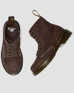 Boots 1460 en Tumbled Nubuck Junior in Marron Foncé