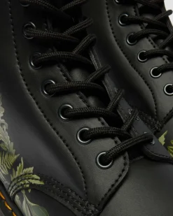 Boots 1460 Evergreen en Genix Nappa in Noir & Vert