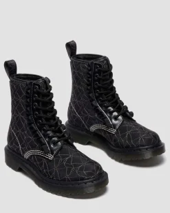 Boots 1460 Frill en cuir à lacets in Noir