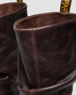 BOOTS HAUTES KASEY EN CUIR À TALONS in Marron Foncé