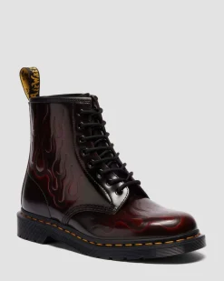 Boots 1460 Inferno en cuir à lacets in Rouge Cherry Red