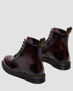 Boots 1460 Inferno en cuir à lacets in Rouge Cherry Red