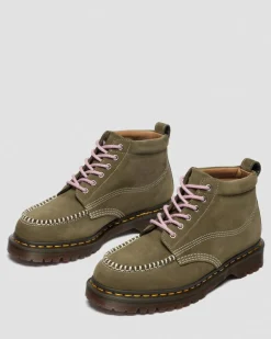 Boots Lowell Chukka en nubuck à bout mocassin in Olive Vert