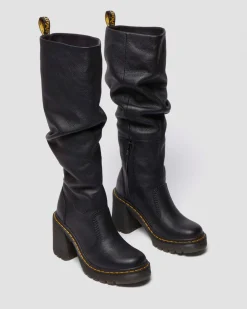 Boots montantes Kasey en cuir Virginia in Noir