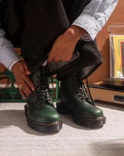 Boots 1460 Pascal en Cuir Buckingham in Vert Doc's