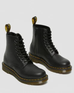 Boots 1460 Pascal en cuir Nappa à fermetures zippées in Noir
