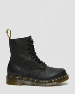 Boots 1460 Pascal en cuir Virginia à lacets in Noir