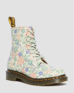 Boots 1460 Pascal Floral en cuir reconditionné in Crème Nuage