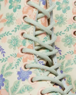 Boots 1460 Pascal Floral en cuir reconditionné in Crème Nuage