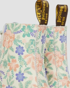 Boots 1460 Pascal Floral en cuir reconditionné in Crème Nuage