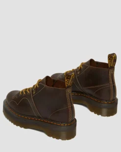 Boots plateformes Church Arc en cuir Crazy Horse in Marron Foncé