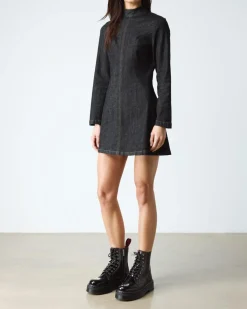 Boots plateformes Jadon en cuir Distressed Patent in Noir