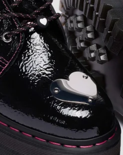 Boots plateformes Jadon en cuir Distressed Patent in Noir