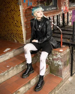 Boots plateformes Jadon en cuir Smooth in Noir