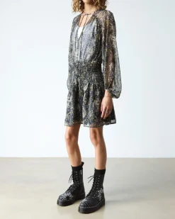 Boots plateformes Jason Hi Solar Flare en cuir reconditionné in Noir & Blanc