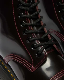 Boots Plateformes Sinclair En Cuir Arcadia in Rouge Cherry Red