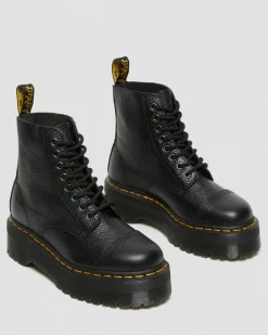 Boots plateformes Sinclair en cuir Milled Nappa in Noir