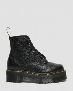 Boots plateformes Sinclair en cuir Milled Nappa in Noir
