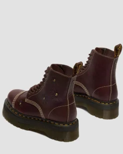 Boots plateformes Sinclair Flower en cuir Grizzly in Marron Foncé